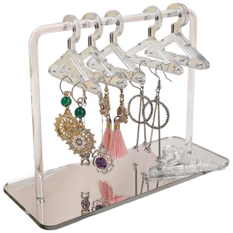 Porta Orecchini Appeso Personalizzato - Elegante Organizzatore Di Gioielli In Pmma Silver - Foto 1