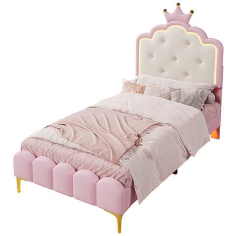 Letto Principessa A Corona Con Led Telecomandato E Gambe In Metallo - Foto 1