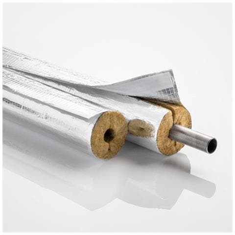 Isolamento Termico Tubi Riscaldamento In Lana Di Roccia  15mm  Alluminio  1 Metro - Foto 2