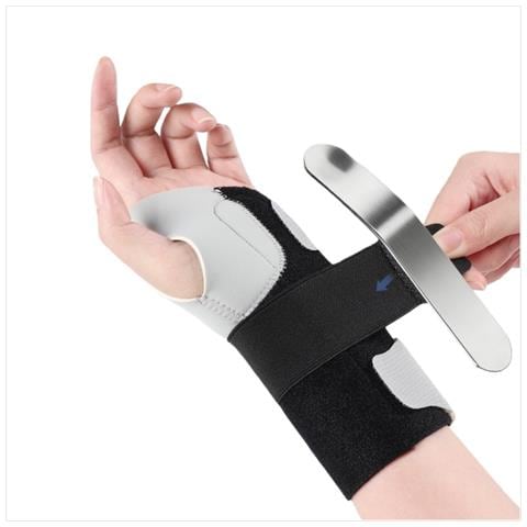 Tutore Per Polso Sinistro Con Stecca In Alluminio - Stecca Rimovibile E Compressione Regolabile Black+grey L - Foto 2