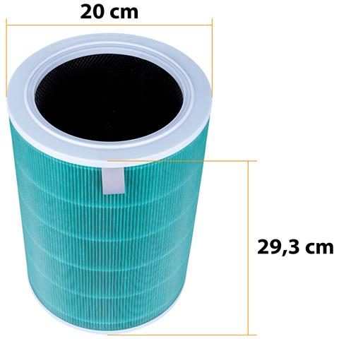 Filtro Di Ricambio Per Xiaomi Mi Air Purifier 2 3h 2s Pro - Hepa E12, Carbone Attivo, Rfid | Compatibile Con Mi Air Purifier 2-3c - Foto 2