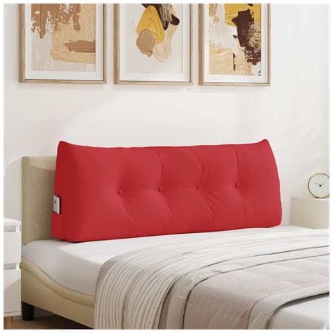 Cuscino per Schiena Rosso 120 x 24 x 50 cm Tessuto - Foto 2