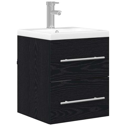 Armadio per Lavabo da Bagno Rovere Nero 41 x 38,5 x 48 cm - Foto 1
