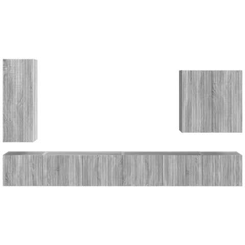 Set di Mobiletto da TV a Parete 6 pcs Grigio Sonoma - Foto 9