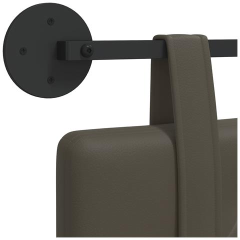 Testata appesa Grigio 90 x 55 x 5 cm Pelle Sintetica - Foto 9
