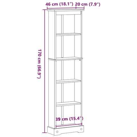 Libreria Bianco 46 x 20 x 170 cm Pino massello - Foto 9