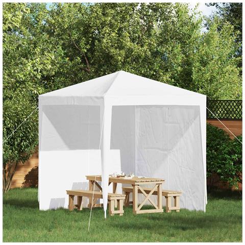 Parete per tenda da festa 2 pcs Bianco 200 x 195 cm - Foto 2