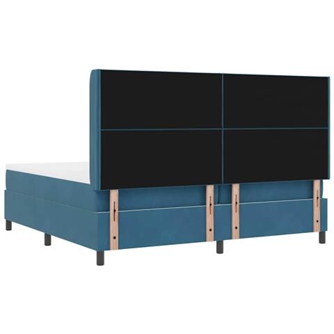 Letto a molle con materasso Blu 200 x 200 cm Velluto - Foto 9