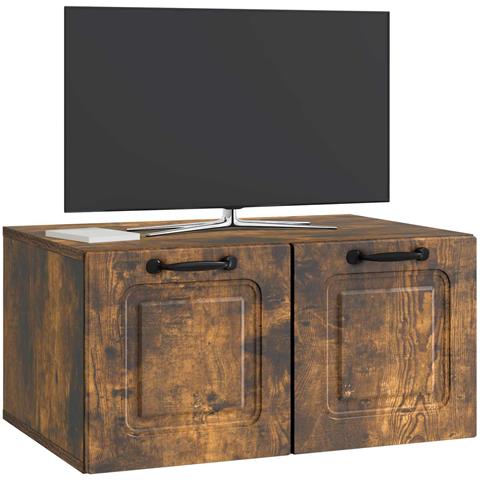 Mobile Porta TV da Muro Rovere Fumo 59,5 x 41 x 30 cm - Foto 2