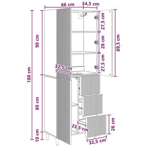 Set di armadi 2 pcs 66 x 34,5 x 90 cm Legno ingegnerizzato - Foto 9