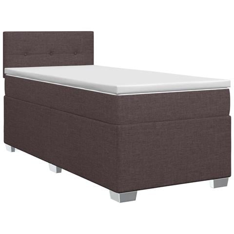 Letto box spring con materasso Marrone Scuro 90 x 190 cm - Foto 1
