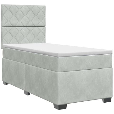 Letto box spring con materasso Grigio Chiaro 100 x 200 cm - Foto 1