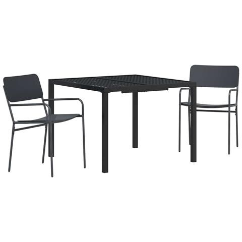 Set Mobili da Esterno 3 pz Antracite Acciaio - Foto 1