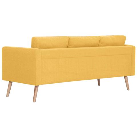 Divano A 3 Posti In Tessuto Giallo - Foto 2