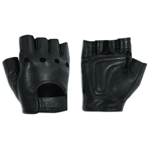 Guanto Senza Dita Pelle Auto Moto Chopper Custom Mezze Dita Nero 3xl - Foto 1