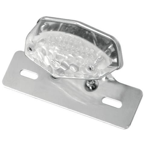 Fanale Porta Targa Metallo Posteriore Led Moto Omologato Luce Stop Targa Cromo - Foto 1