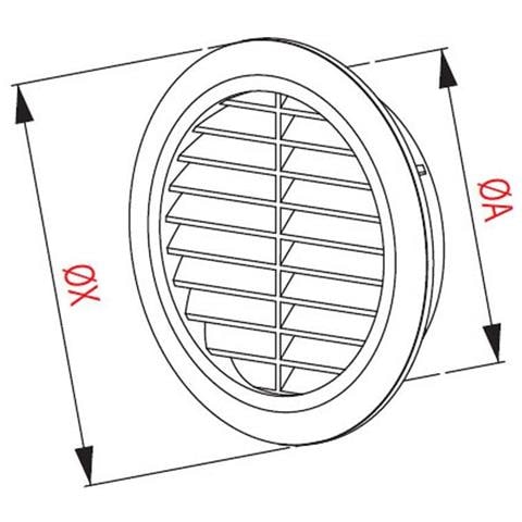 100 Millimetri Circle Air Vent Griglia Di Copertura (4 Inch) Plastica Intubamento Alta Qualit Bianca - Foto 3