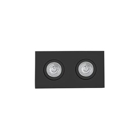 Faretto Da Incasso Quadrato Nero Inclinabile 2x Gu10 - Foto 1