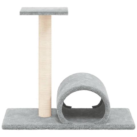 Palo Tiragraffi Per Gatti Con Tunnel Grigio Chiaro 60x34,5x50cm - Foto 2