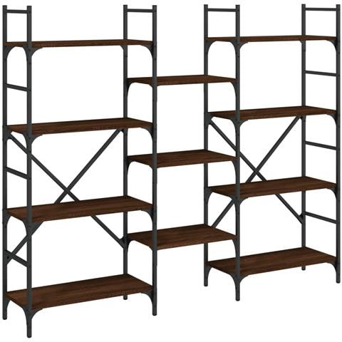 Libreria Rovere Marrone 160x28,5x136,5 Cm In Legno Multistrato - Foto 2