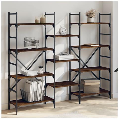 Libreria Rovere Marrone 160x28,5x136,5 Cm In Legno Multistrato - Foto 1