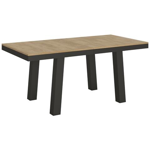 Tavolo Allungabile 90x180/284 Cm Bridge Evolution Telaio Antracite - Quercia Natura - Foto 6