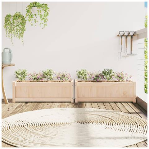 Fioriere Da Giardino 2 Pz In Legno Massello Di Pino - Foto 3