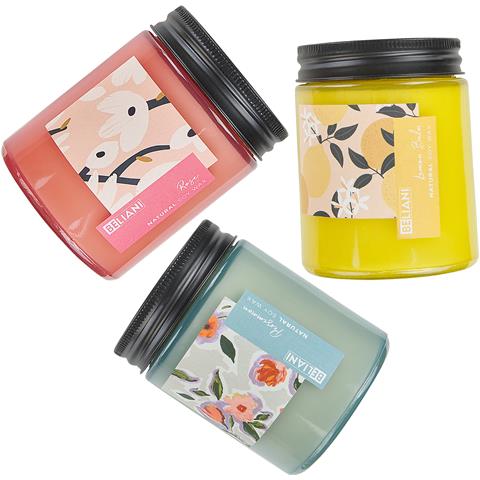 Set Di 3 Candele Profumate Cera Di Soia Rosa /loto /melissa Fruity Bloom - Foto 2