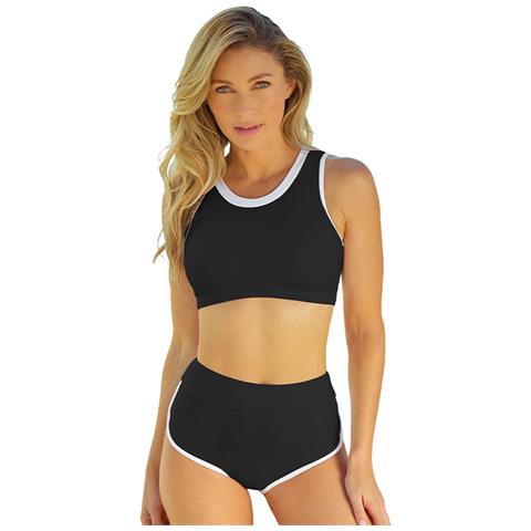 Costume Da Bagno Per Donna Pethuel Set Di 2 Pezzi Yy-0512-1 Nero - Foto 1