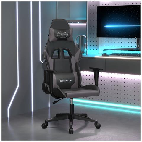 Sedia Da Gaming Nera E Grigia In Similpelle - Foto 1