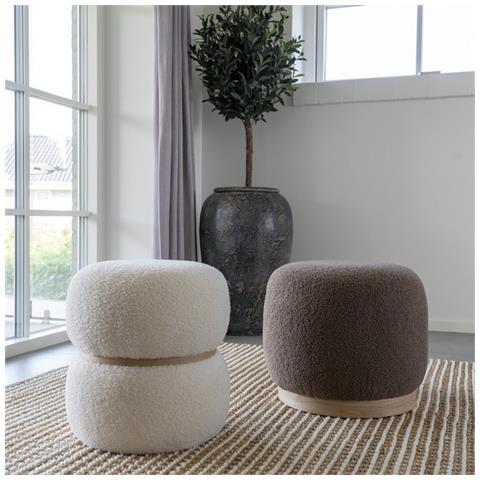 Pouf Belfort - Marrone - Mdf - 44,5x44,5x40 Cm - Foto 2