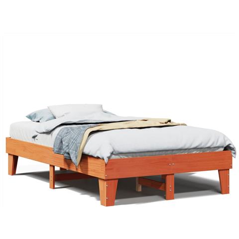 Letto Senza Materasso Marrone Cera 120x200 Cm In Legno Di Pino - Foto 2