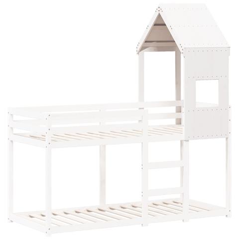 Tetto Per Letto Bambini Bianco 60x89x134,5 Legno Massello Pino - Foto 3