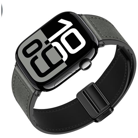 Cinturino Per Apple Watch Magnetico In Vera Pelle Grey L - Foto 2