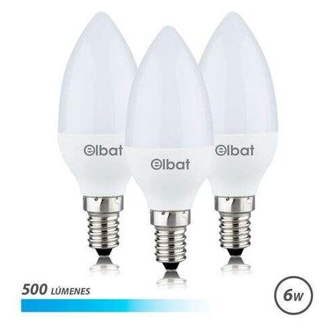 Confezione Da 3 Lampadine Led C37 - 6w - 500lm - Attacco E14 - Luce Fredda - Risparmio Energetico - Bianco Freddo - Foto 1
