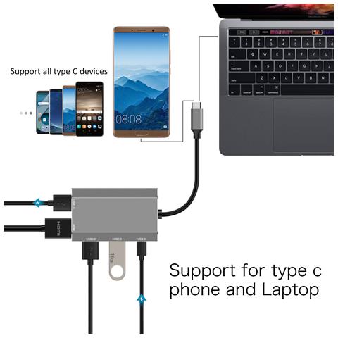 Adattatore Hub 5-in-1 Type-c Con Hdmi, Usb 3.0 E Usb-c Pd - Foto 6