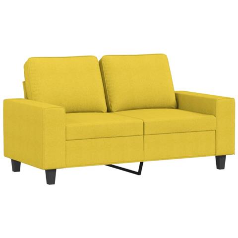 Set Di Divani 2 Pz Giallo Chiaro In Tessuto - Foto 3