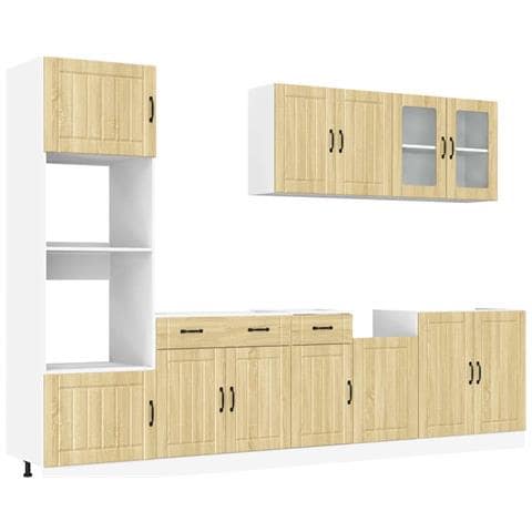 Set Mobili Da Cucina 7 Pz Kalmar Rovere Sonoma In Truciolato - Foto 2