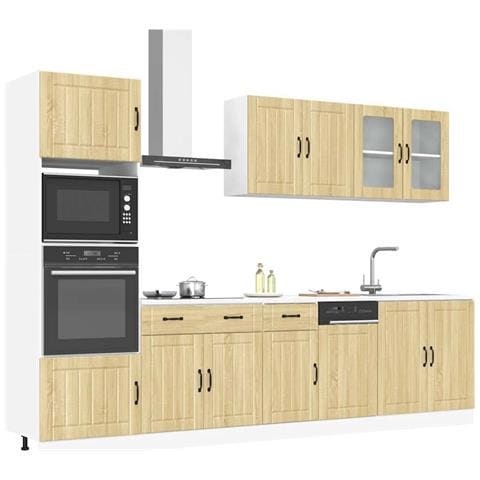 Set Mobili Da Cucina 7 Pz Kalmar Rovere Sonoma In Truciolato - Foto 1