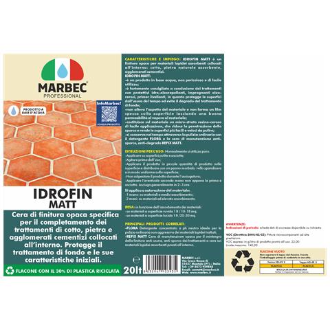Idrofin Matt 20lt - Cera Per Pavimenti - Foto 2