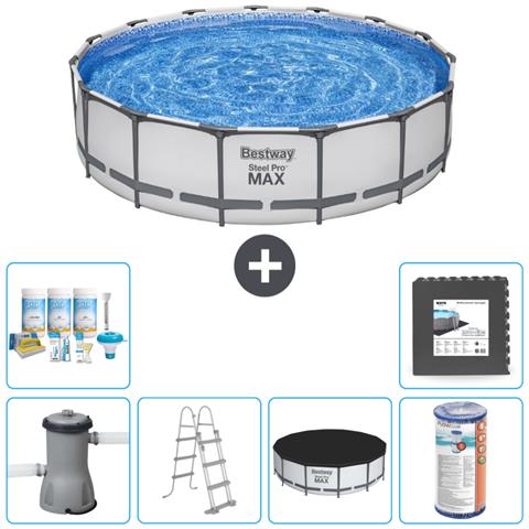 Piscina Fuori Terra - In Giro - 457x122 Cm - Grigio - Include Accessori Coordinati Cb31 - Foto 1