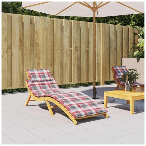 Cuscino Per Lettino A Quadri Rossi 186x58x4cm In Tessuto Oxford - Foto 8