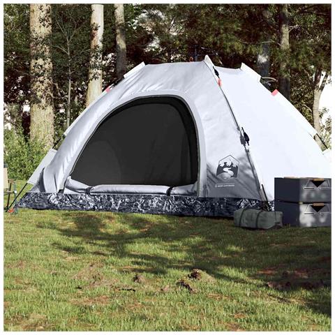 Tenda per 5 Persone Bianca Tessuto Oscurante a Rilascio Rapido - Foto 1