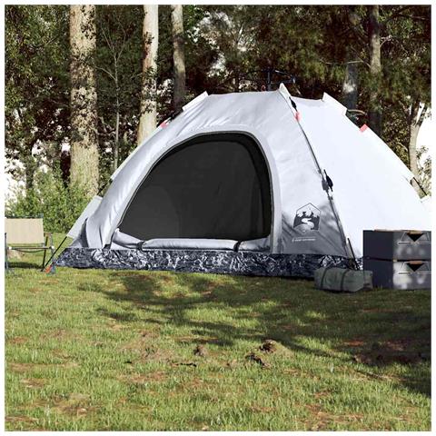 Tenda per 5 Persone Bianca Tessuto Oscurante a Rilascio Rapido - Foto 2