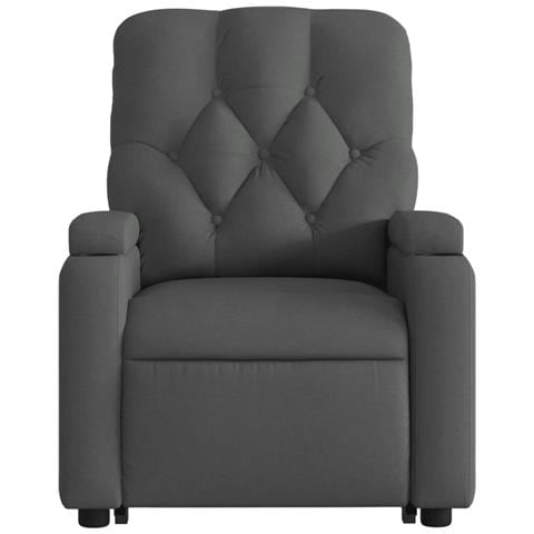 Poltrona Alzapersona Reclinabile Grigio Scuro in Tessuto - Foto 9