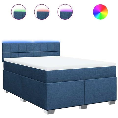 Giroletto a Molle con Materasso Blu 140x190 cm in Tessuto - Foto 1