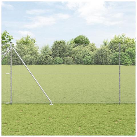 Recinzione esagonale 1,5x10 m in acciaio galvanizzato, Pali per recinzione con ancoraggio a spillo 7 pezzi Ø32 mm 170 cm in acciaio galvanizzato - Foto 2