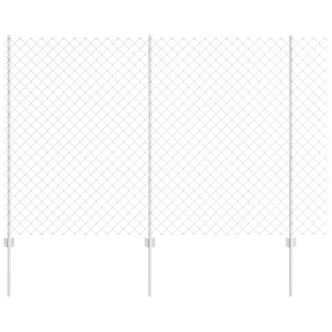 Recinzione in rete metallica con 20 pali a U Argento 1,6x10 m Acciaio - Foto 1