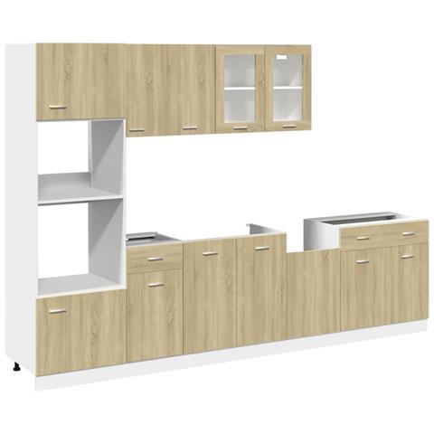 Set di Mobili Porta TV 7 pz Rovere Sonoma in Truciolato - Foto 1