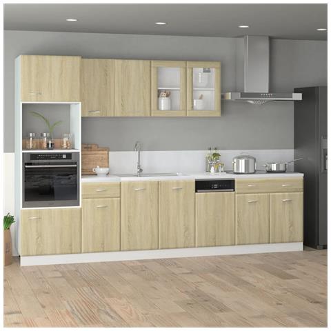 Set di Mobili Porta TV 7 pz Rovere Sonoma in Truciolato - Foto 2